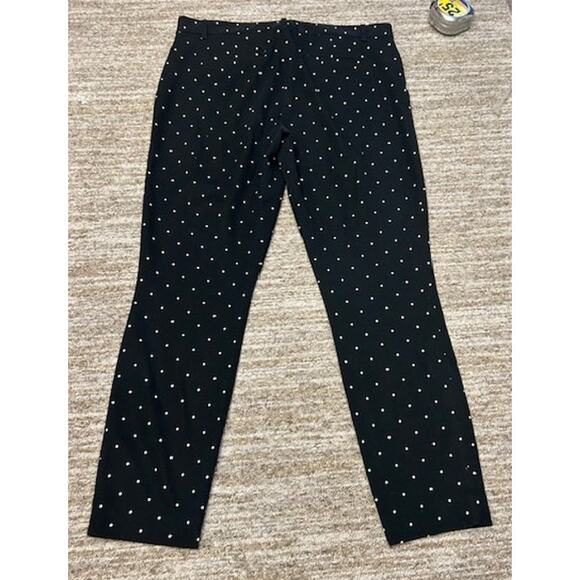 Gap Signature Skinny Black White Polka Dot Stretch Skinny Ankle Pants Size 10 - Picture 2 of 9